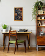 HUARCEY Gold Framed Vintage Wall Deocr for Living Room, Tree Rings Art Abstract Wood Grain Texture Bathroom Art Large Canvas Print Nature Inspired Farmhouse Pictures for Study Office Bedroom 16"x24"