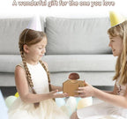 Wood Happy Birthday Wind up Music Box Mini Cute Mushroom Vintage Engraved Mechanism Musical Boxes Birthday Gift for Family Friend Lover Classmate Kids Children Mom Wife