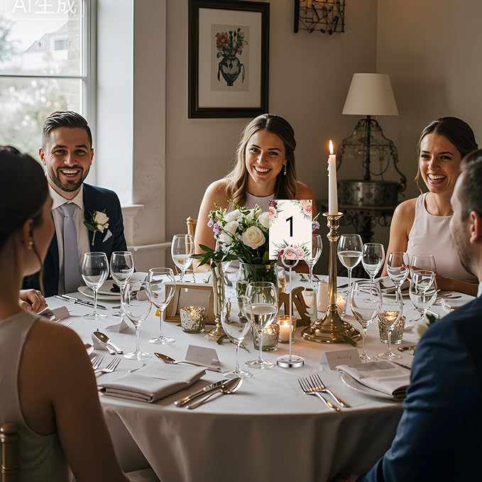 20 Pcs Table Number Holders 4/6/8/10 Inch Place Card Holder Stands Wire Photo Clips Metal Table Card Stands for Centerpieces, Photos, Food Signs, Birthdays, Weddings (Silver)