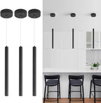 3 Light Mini Pendant Lighting Modern Pendant Light, LED Modern Pendant Light Fixtures Mini Ceiling Hanging Lights for Kitchen Island Dining Room Bar Living Room 6000K 3-Pack Black