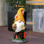 Solar Garden Gnomes Outdoor Statues-11.8‘’Outdoor Garden Decor-LED Outdoor Decor Light-Unique Housewarming Gifts Yard Art Sculptures for Patio Lawn Ornaments