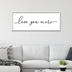 ZZJJHYWGQ Love You More Wall Decor Art 40''×15'' for Large Master Bedroom Above Over Sign Bed Framed Wood Wall Hanging Decor (White)