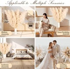 40" 22PCS Dried Pampas Grass Decor Tall,Large Natural Beige pompas Grass Tall Pampas Grass for Floor Vase,Wedding,Party,Farmhouse,Boho Home Decor,and Creating a Bohemian Ambiance