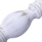 NIKKY HOME Pillar Candle Holder Set of 3 - Farmhouse Wood Candle Stand, Mantle Decor Centerpieces for Fireplace, Living or Dining Room Table, Distressed White