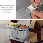 Bedside Caddy, Bed Organizer with 11 Pockets and Power Strip Holder, Versatile Bedside Storage Caddy for Home,Dorm,Bunk,Hospital,Crib Bed (2 Pack Grey)