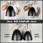 Black Dome Pendant Light 3 Light Socket Large Pendant Light Fixture with Adjustable Pendant Rod 12in Black Gold Pendant Lighting for Kitchen Island Dining Room Kitchen Sink, E26