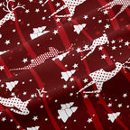 Christmas Comforter Set Full Size,Red Christmas Bed Set with Reindeer Stars Bedding for Holiday, 3 Pieces 1 Reversible Comforter and 2 Pillowcases