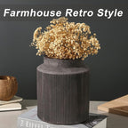 Farmhouse Vase for Home Decor, Vintage Rustic Terracotta Flower Vase Suitable for Home Decor, Living Room, Shelf, Dining Table. Large 7.2 * 9 in