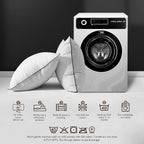 BPC Luxury Feather Down Pillow Queen Size Set of 2 - Medium-Firm Feather Pillow, 3-Chamber Bed Pillow Inserts with Organic Cotton Cover, Surrounded by Polyester, 20x30 Inches