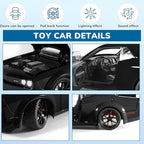 Car Toys for Boys 1/24 Diecast Cars Hellcat SRT Collectibles Model Kit,Pull Back Metal Toy Car with Lights and Sounds,Toy Cars for Boys Age 4-7（Black）