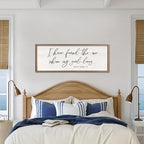I Have Found The One Whom My Soul Loves Sign Wall Art Decor 32"x12" Modren Master Bedroom Above Bed Wood Framed Song of Solomon 3:4 Large Living Room Bible Verse Wall Hanging (Wood)