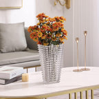 MCMCNCUIU Crystal Glass Vase, Large Crystal Vases for Flowers, Large Flower Vase, Clear Modern Vases for Living Room, Bedroom, Kitchen, Dining Table, Mantle, Wedding, 11 Inches