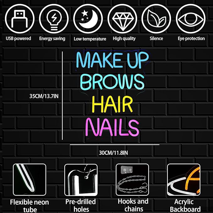 Makeup Studio Neon Sign for Wall Decor, Spa Beauty Room Neon Light,Dimmable Beauty Salon LED Light Up Sign for Bedroom, Business, Salon Decorations