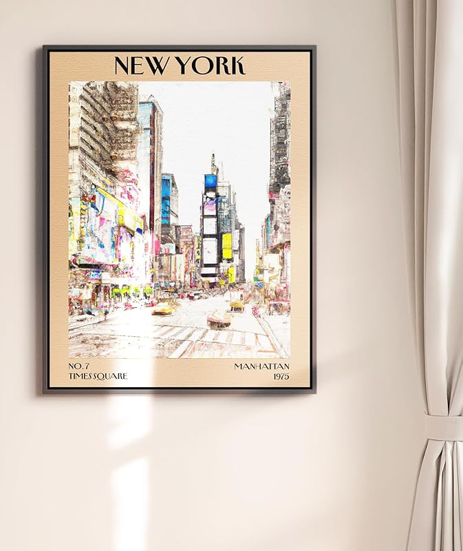 Retro Vintage New York Wall Art Print - 11x14 Unframed Poster - New York City Souvenirs, Cute Trendy Colorful Wall Decor (Times Square, 11x14")