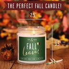 Fall Candles - 'Fall Leaves' Fall Candle w/Autumn Leaves, Clove & Musk I Infused with Essential Oils I Autumn Scented Candles I Cozy Cute Autmn Décor Gifts I 9oz Jar I 50Hr Burn I Made in USA