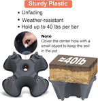 Vertical Planter 3 Tier Stackable Planters Garden Planters Strawberry Herb Flower and Vegetable Planter Indoor Outdoor Gardening Pots with Removable Wheels and Tools