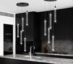Crystal Pendant Light Mini Chandelier Bubble Pendant Lighting for Kitchen Island Black LED Ceiling Hanging Light Bathroom Dining Room Corridor Dimmable Flush Mount Ceiling Light Dimmable 2700K 6000K