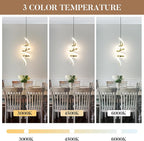 Plug in Pendant Light 3000~6000K Hanging Lights with Plug in Cord, Touch Switch Modern Pendant Light, Gold Hanging Lamps for Living Room, Kitchen, Dining Room, Bedroom,1 Pack