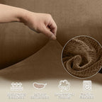 Arfntevss Sectional Recliner Couch Covers Velvet Washable Corner Sectional Sofa Cover for Reclining Stretch Soft Thick L Shape Recliner Slipcover Set (5 Seat with 1 Console Cover, Light Brown)