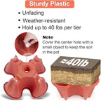 Vertical Planter 3 Tier Stackable Planters Garden Planters Strawberry Herb Flower and Vegetable Planter Indoor Outdoor Gardening Pots with Removable Wheels and Tools