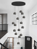 Staircase Chandelier Modern Crystal Pendant Light Large Chandeliers for High Ceilings Crystal Raindrop Chandelier High Ceiling Light for Living Room Stair Entryway Hallway Foyer D24''xH118''