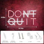Don't Quit Neon Sign for Wall Decor, DO IT Neon Lights Party Decorations, USB Powered Switch LED Neon Lights Adjustable for Office, Gym, Man Cave, Gamer Room Decor