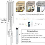 12-Lights Chandelier LED Dimmable Chandeliers for Entryway Flush Mount Ceiling Pendant Light Fixture Crystal Chandeliers for Living Room Black Finished Lighting Modern High Ceiling Chandelier