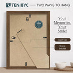 9x12 Frame 3 Pack - Brown Woodgrain, 9 x 12 Picture Frame for Photos, HD Tempered Glass, Tabletop or Wall Display