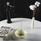 Koville Turkish Natural Marble Incense Holder, Incense Holders for Sticks, Sturdy Incense Burner Ideal for Meditation and Relaxing, Easy to Clean(Green Onyx)