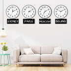 Lumuasky 4-Pack Silent Wall Clocks Time Zones with 4 Pcs Chalkboard and White Marker Pen – Battery Operated Clocks with Time Zones Multi Time Zone Clocks Perfect for Home, Office & Classroom