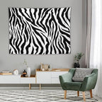 HZOHNAGO Zebra Print Tapestry Nature Wild Animals Black and White Stripe Printed Wall Tapestry Painting Wall Hanging for Bedroom Living Room Dorm 80" W x 60" H