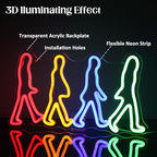 Rock Band Neon Sign Four People Walking Neon Lights for Bedroom Music LED Sign Abbey Road Wall Art Light Up Sign for Game Room Man Cave Decor Rock Music Fans Gifts