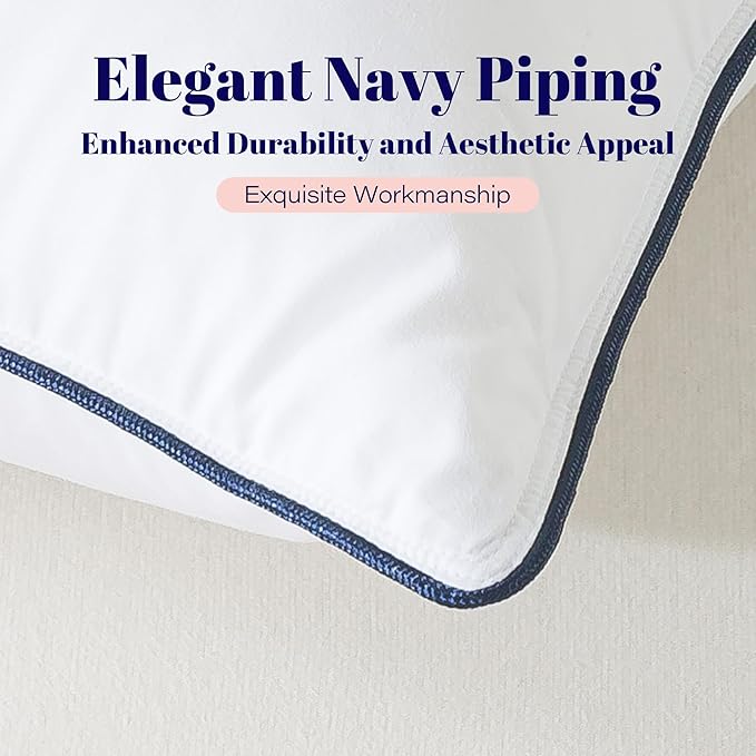 Cosybay Goose Feather and Down Bed Pillow, Premium Medium White Pillow Inserts for Sleeping, Luxury Bedding Pillows for Side and Back Sleepers, King Size, 20x36 Inches, 2 Pack