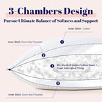 Cosybay Goose Feather and Down Bed Pillow, Premium Medium White Pillow Inserts for Sleeping, Luxury Bedding Pillows for Side and Back Sleepers, Queen Size, 20x36 Inches, 1 Pack