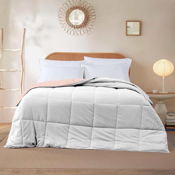 Modern Threads Down Alternative Reversible Comforter Blush/White Queen
