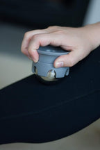 Cestari Stainless Steel Ice Hot Cold Roller for Pain Relief, Foot Massage Ball with Silicone Holder, HSA Muscle Roller, Gray