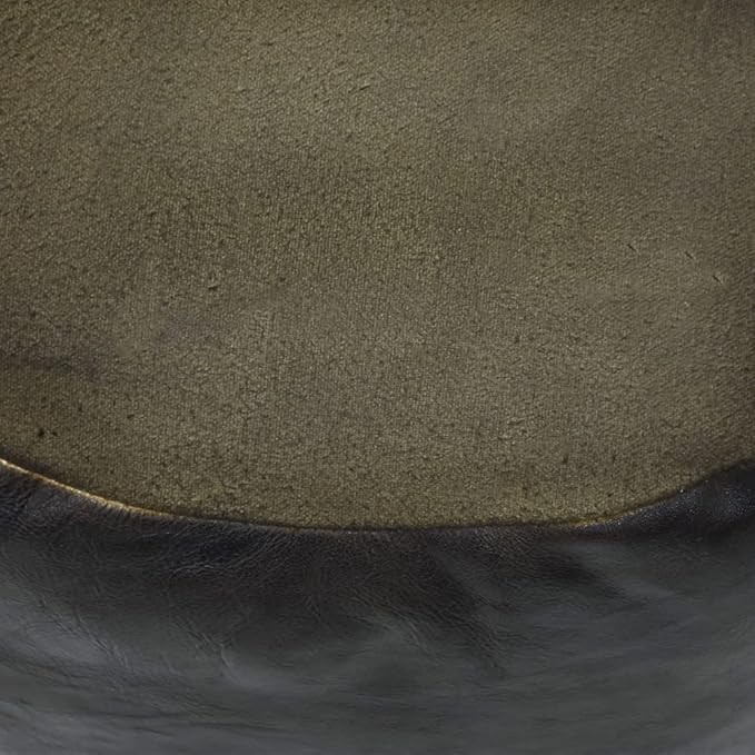 Round Shaped Goat Leather Handmade Eco-Friendly Chocolate Brown Pouf - Round Pouf, 16"x16"x16", Plain Solid Pouf, Goat Leather Pouf, Recycled Foam with Fibre Fill Stuffed Pouf, Seating Pouf PF12