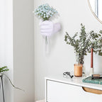 Creative Wall Hanging Sculpture, Funky White Hand Vases Home Decor, Artistic Hanging Hand Sculptures with Test Tube Vases, Unique Wall Art Statue