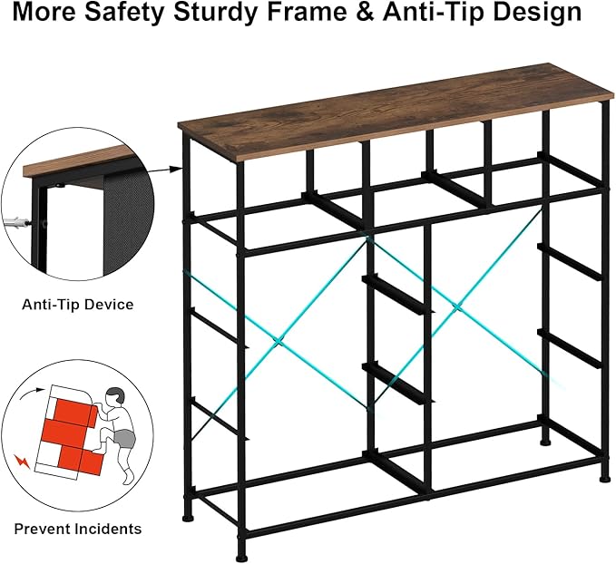 Tohomeor Dresser with Drawers for Bedroom Chest of Drawers Fabric Dresser for Closet,Nursery Entryway Hall Tree TV Stand for Living Room Retro Floral Pattern Drawers Wooden Top (9 Drawers)