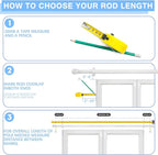 Curtain Rods for Windows 16 to 150 Inches, Curtain Rod Max Adjustable Length of 160 IN, 1" Diameter Drapery Rods Round Finials, White, Pack of 2