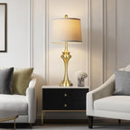 30" Gold Tall Table Lamps for Living Room, Touch Control Modern Bedroom Table Lamp with USB A+C Ports, 3-Way Bedside Lamps Set of 2, Elegant Metal Lamp for Night Stand Desk Side Table Office