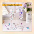 300Pcs Pearl Vase Filler, Lightpinkblue Mix No Hole Faux Pearl Beads for Centerpieces Vases, Candle Centerpieces, Wedding Birthday Party Home Decor 8/10/14/20mm