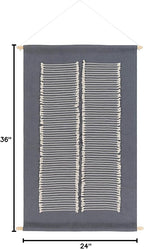 Mark&Day Wall Art, Lassing Modern Farmhouse Charcoal Macrame Tapestry Wall Hanging for Living Room, Bedroom, Office or Kitchen (36"H x 24"W)