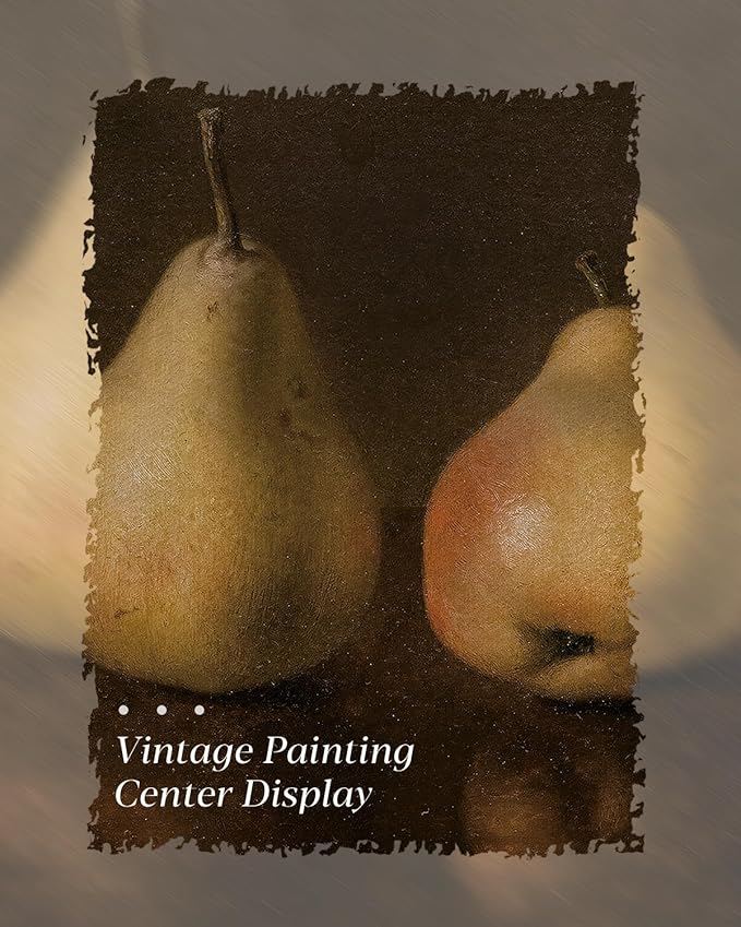 HUARCEY Gold Framed Vintage Wall Art for Living Room, Pear Fruits Painting Prints Shelf Decor for Kitchen, Aesthetic Bedroom Wall Art Decor, Christmas Gift for Friends or Family (Two Pears - 8"x10")
