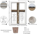 flowtorely A Cord of Three Strands Wedding Ceremony Unity Wall Decor 15"X10" Matthew 19 6 Christian Marriage Prayer Cross Sign Framed Wall Hanging Art (White)