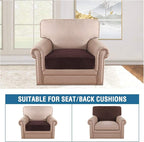 H.VERSAILTEX Velvet Stretch Couch Cushion Cover Plush Cushion Slipcover for Chair Cushion Furniture Protector Seat Cushion Sofa Cover (1 Piece Armchair Cushion Covers, Brown)