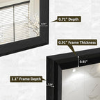 WEER Black Framed Mirror for Bathroom, 40x30 Inch Framed Bathroom Mirror, Rectangular Wall Mounted Mirror, Matte Black Vanity Mirrors, Tempered Glass, Vertically or Horizontally, Anti-Rust