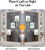 Wall Room Divider, Storage Cabinet Storage Display with Shelves, Modern Freestanding Wood Room Divider Screen, Wall Privacy Screens for Home Decorative (Beige+Black,55" L x 9.5" W x 79.5" H)