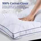 puredown Feather Down Pillows Set of 2, Luxury Goose Feather Pillow for Sleeping, Organic Cotton Cover Hotel Collection Bed Pillows (King)