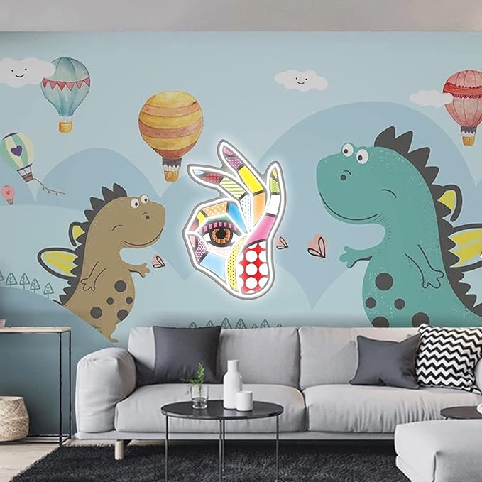 POP LED Neon Sign, Battery & USB Operated - Okay Neon Sign Wall Decor, Hands Off Home, Bedroom Decoration